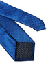 electric bright blue tie with squared pin spot design